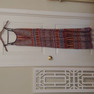 Medium maxi dress with tribal print
